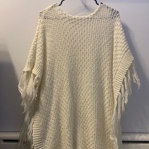 Cream Knit Poncho